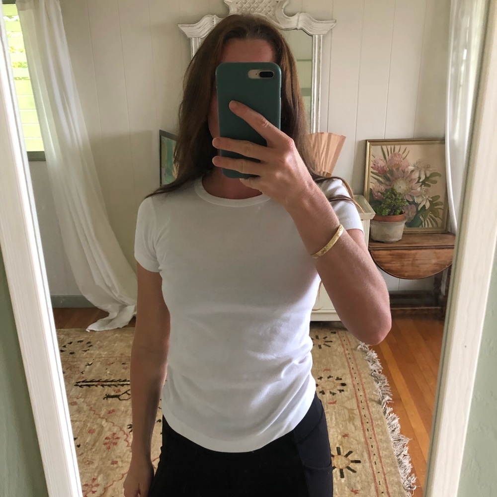 Three Dots Plain White Tee